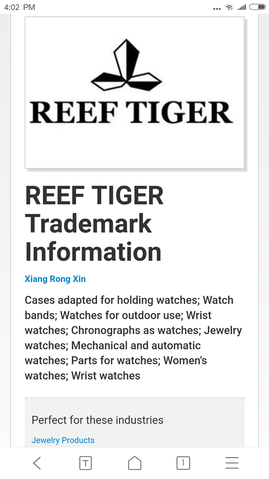đồng hồ reef tiger